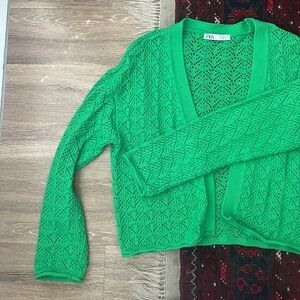 Green cardigan